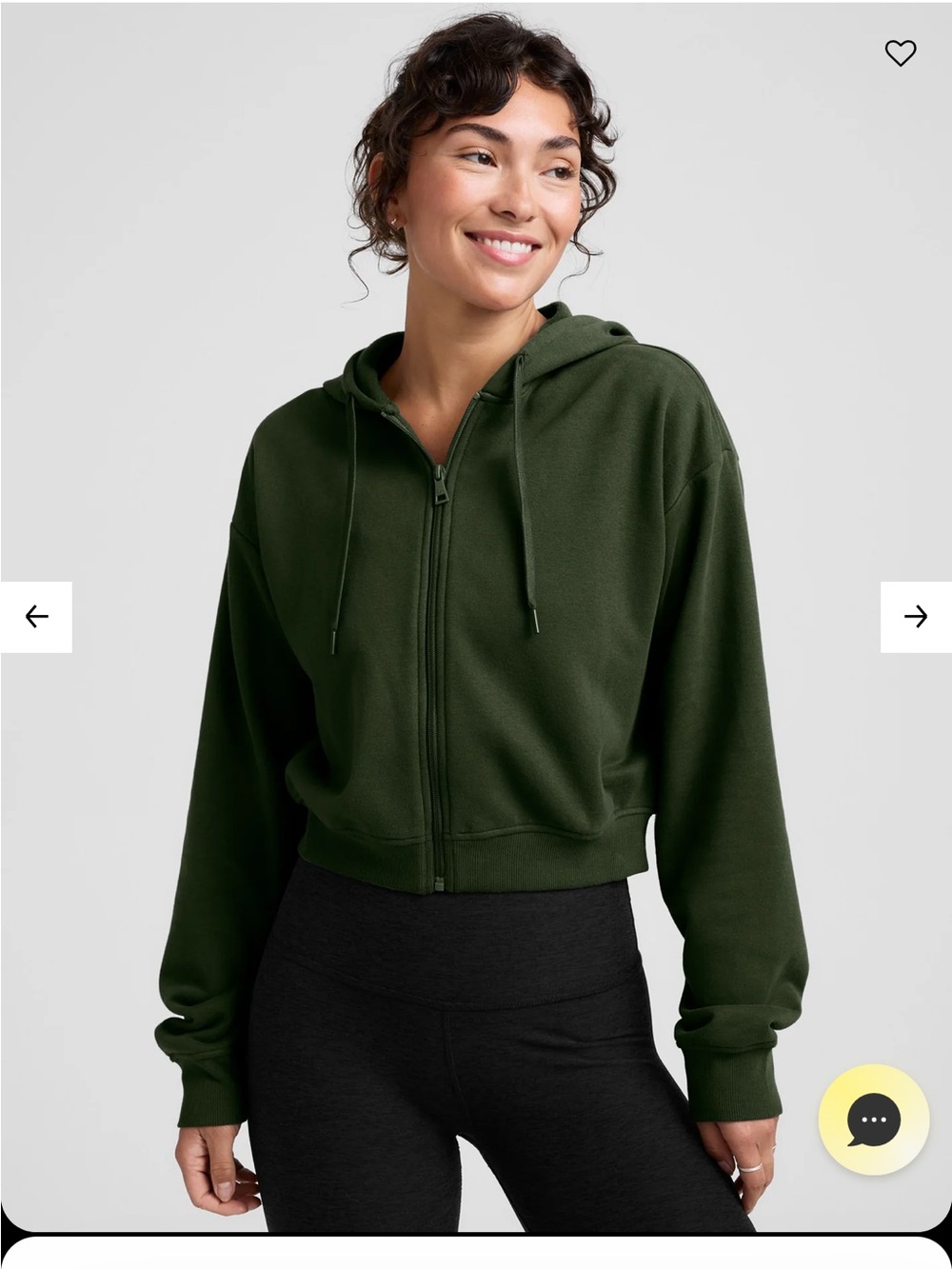 Beyond yoga luxe fleece Zip-Up Hoodie in dark Olive